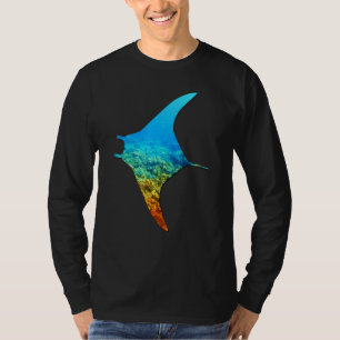 Manta Ray Silhouette Earth Day and Ocean Week T-Shirt