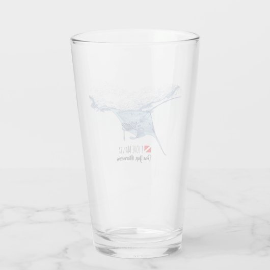 Manta-ray-Silhouette Glas (Rückseite)