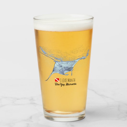 Manta-ray-Silhouette Glas (Vorne (Gefüllt))