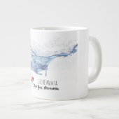 Manta-ray-Silhouette Jumbo-Tasse (Vorderseite Rechts)