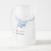 Manta-ray-Silhouette Mattglas Bierglas (Vorderseite Links)