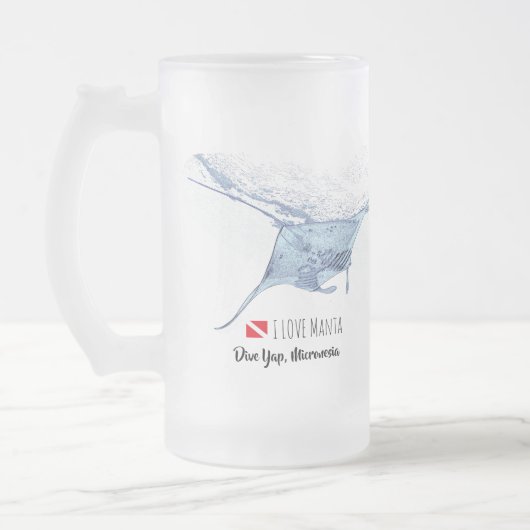 Manta-ray-Silhouette Mattglas Bierglas (Links)