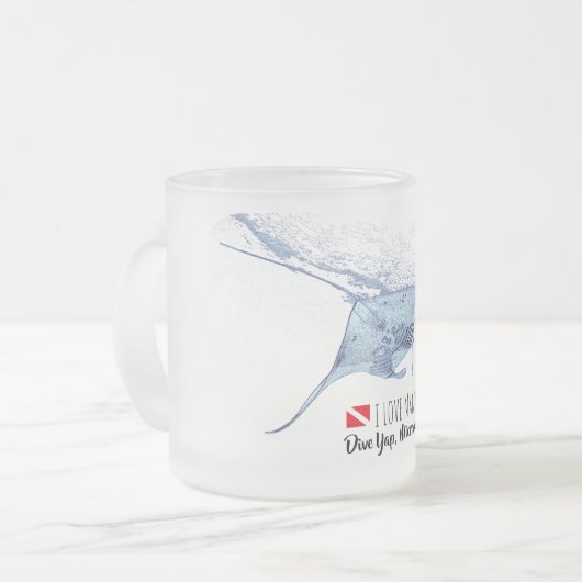 Manta-ray-Silhouette Mattglastasse (Vorderseite Links)
