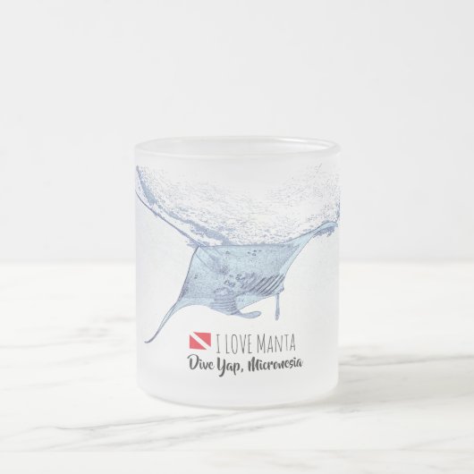 Manta-ray-Silhouette Mattglastasse (Mittel)