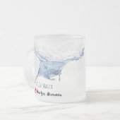 Manta-ray-Silhouette Mattglastasse (Vorderseite Links)