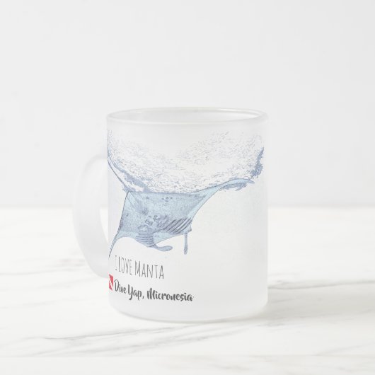 Manta-ray-Silhouette Mattglastasse (Vorderseite Links)