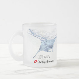 Manta-ray-Silhouette Mattglastasse