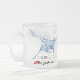 Manta-ray-Silhouette Mattglastasse