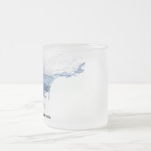 Manta-ray-Silhouette Mattglastasse (Mittel)