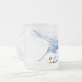 Manta-ray-Silhouette Mattglastasse (Vorderseite Links)