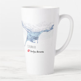 Manta Ray Silhouette mattierte Tasse