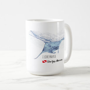 Manta Ray Silhouette mattierte Tasse