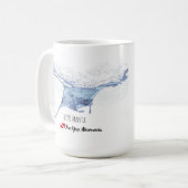 Manta Ray Silhouette mattierte Tasse (Vorderseite Links)