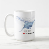 Manta Ray Silhouette mattierte Tasse (Links)