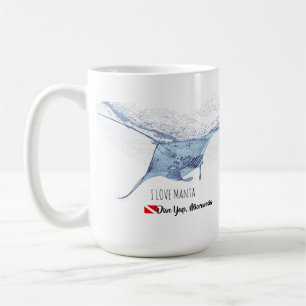 Manta Ray Silhouette mattierte Tasse