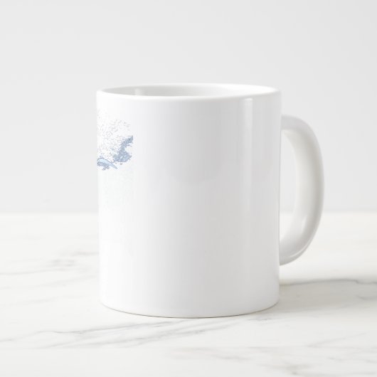 Manta Ray Silhouette mattierte Tasse (Vorderseite Rechts)