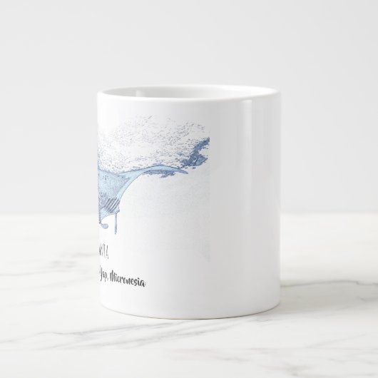 Manta Ray Silhouette mattierte Tasse (Vorderseite)