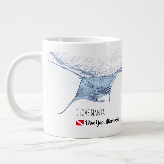 Manta Ray Silhouette mattierte Tasse (Links)
