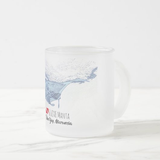 Manta Ray Silhouette mattierte Tasse (VorderseiteRechts)