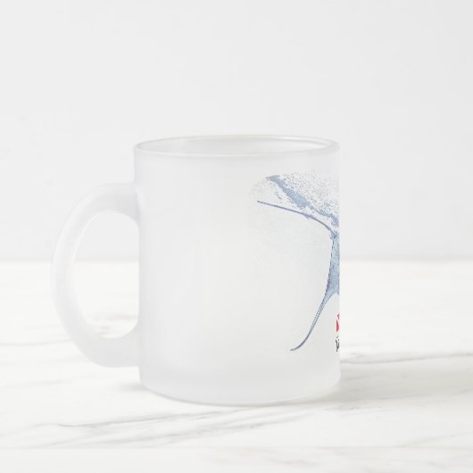 Manta Ray Silhouette mattierte Tasse (Links)