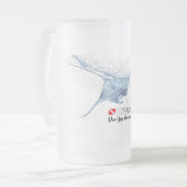 Manta Ray Silhouette mattierte Tasse (Vorderseite Links)