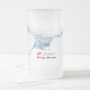 Manta Ray Silhouette mattierte Tasse