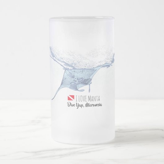 Manta Ray Silhouette mattierte Tasse (Mittel)