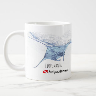 Manta Ray Silhouette mattierte Tasse