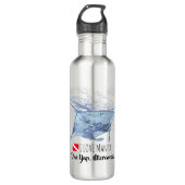 Manta Ray Silhouette mattierte Tasse Edelstahlflasche (Vorderseite)