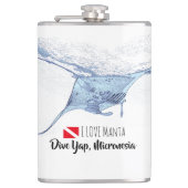 Manta Ray Silhouette mattierte Tasse Flachmann (Vorderseite)