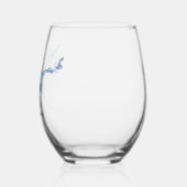 Manta Ray Silhouette mattierte Tasse Weinglas Ohne Stiel (Links)