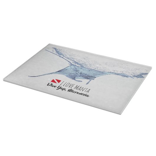 Manta-ray-Silhouette Schneidebrett (Ecke)