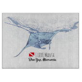 Manta-ray-Silhouette Schneidebrett (Vorderseite)