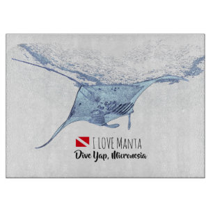 Manta-ray-Silhouette Schneidebrett