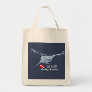 Manta-ray-Silhouette Tragetasche