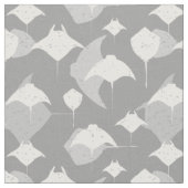 Manta Ray Stingray Gray White Pattern Stoff (Nahaufnahme)
