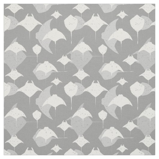 Manta Ray Stingray Gray White Pattern Stoff (Muster)