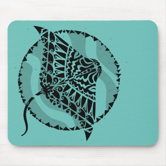 Manta Ray Tribal Tattoo Style Mousepad (Vorne)
