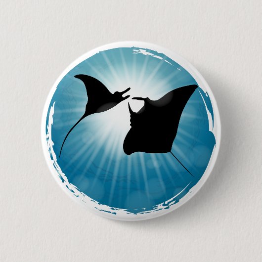 Manta Ray Underwater Aquatic Life Button (Vorderseite)
