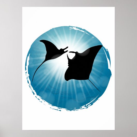 Manta Ray Underwater Aquatic Life Poster (Vorne)