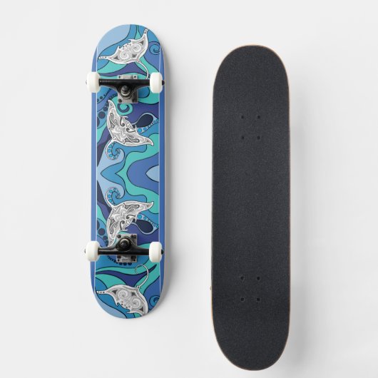 Manta Rays in Paradise Skateboard (Vorderseite)