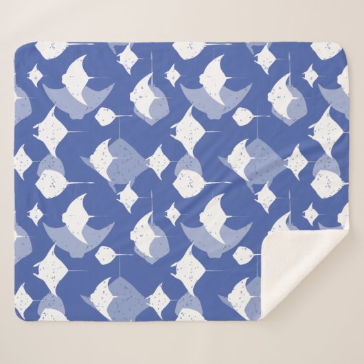 Manta-Rays, Stingrochen, Cooles blaues Weißmeer-Le Sherpadecke (Vorderseite (Horizontal))