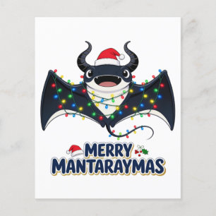 Manta Rochen Santa Hut Weihnachtslichter Frohe Man Flyer