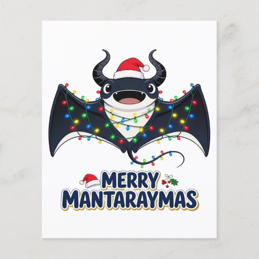 Manta Rochen Santa Hut Weihnachtslichter Frohe Man Flyer (Vorne)