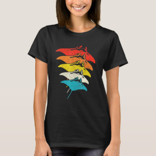 Manta Rochen Vintage Retro Tauchen Fisch Taucher T-Shirt