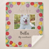 Manta Sherpa Personalized Floral Blanket for Dog L Sherpadecke (Vorderseite)