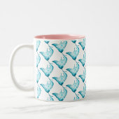 Manta-Strahln-Tasse, Ozean-Themed Geschenk Zweifarbige Tasse (Links)