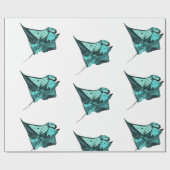 Mantarochen, (Manta birostris) Geschenkpapier (Flach)