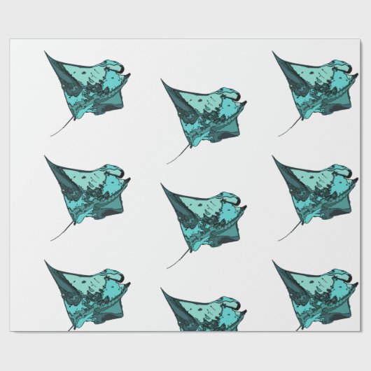 Mantarochen, (Manta birostris) Geschenkpapier (Flach)