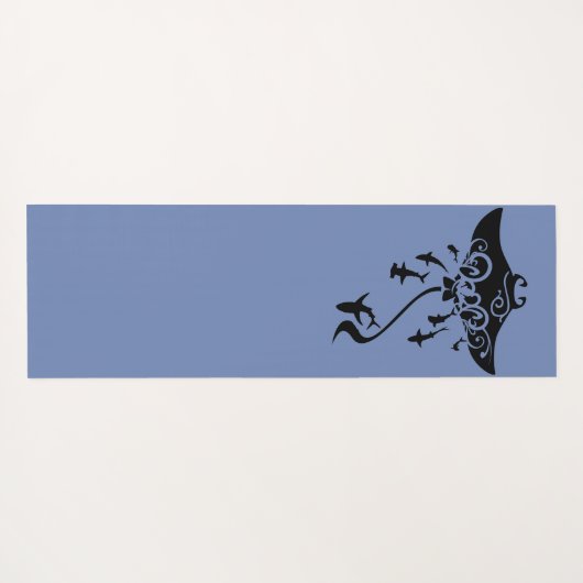 Mantarochen mit Haifischen Yogamatte (Rückseite (Horizontal))